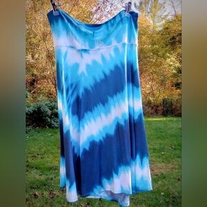 a.n.a Blue and White Tie-Dye Maxi Skirt